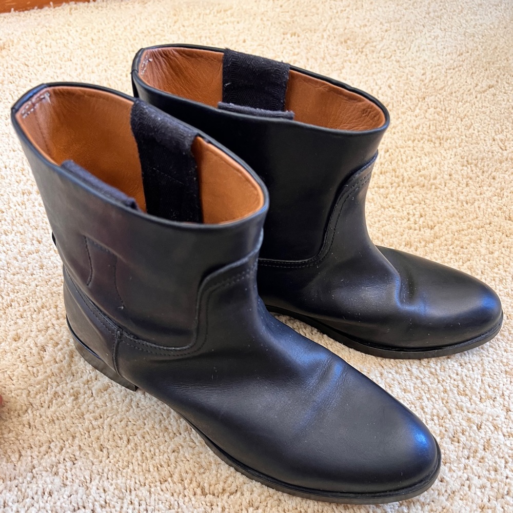 Rag & Bone 'Holly' Ankle Bootie Black Leather Women Size 39.5 Eu Size 9 US